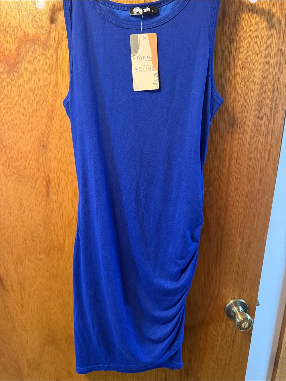 BTEM Sleeveless Royal Blue Sheath Dress